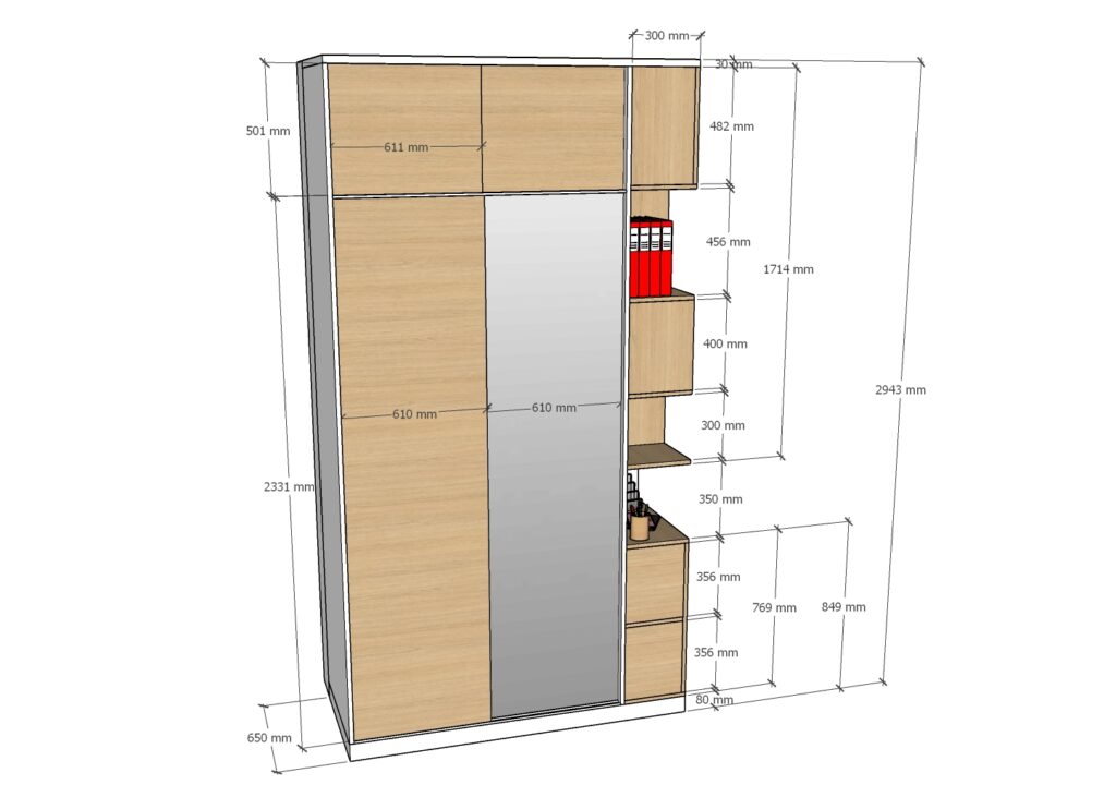 Visuel 3D côtés portes fermées